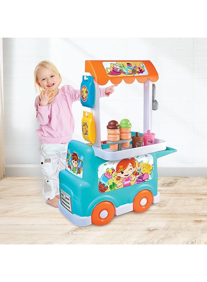 Happy Kids مجموعة لعبة شاحنة الآيس كريم ليتل ليرنرز - لعبة تفاعلية مع مؤثرات صوتية واقعية و26 قطعة - Image 5