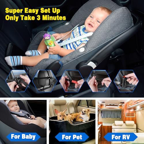 FEISIKE Baby Car Camera, 4.3'' Back Seat Baby Car Camera Mirror for Crystal Infrared Night Vision, 360° Rotation & 149° Wide View, 3 Mins Easy Installation - Image 2