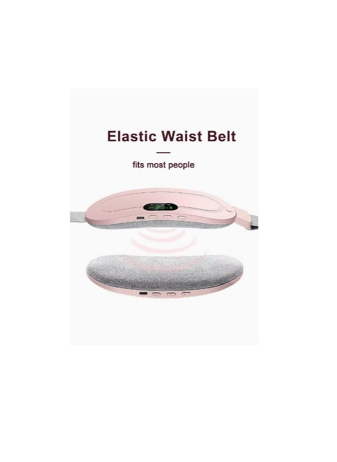 Davin Cordless Portable Electric Heating Pad Electric Waist Belt Machine Rapid Heating 3 Temperature Modes 4 Speeds Vibration Massage Back Pain Relief Belly Heating Pad USB Charging for Girls Women  - Image 3