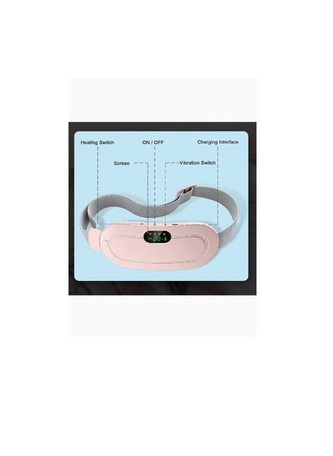 Davin Cordless Portable Electric Heating Pad Electric Waist Belt Machine Rapid Heating 3 Temperature Modes 4 Speeds Vibration Massage Back Pain Relief Belly Heating Pad USB Charging for Girls Women  - Image 4