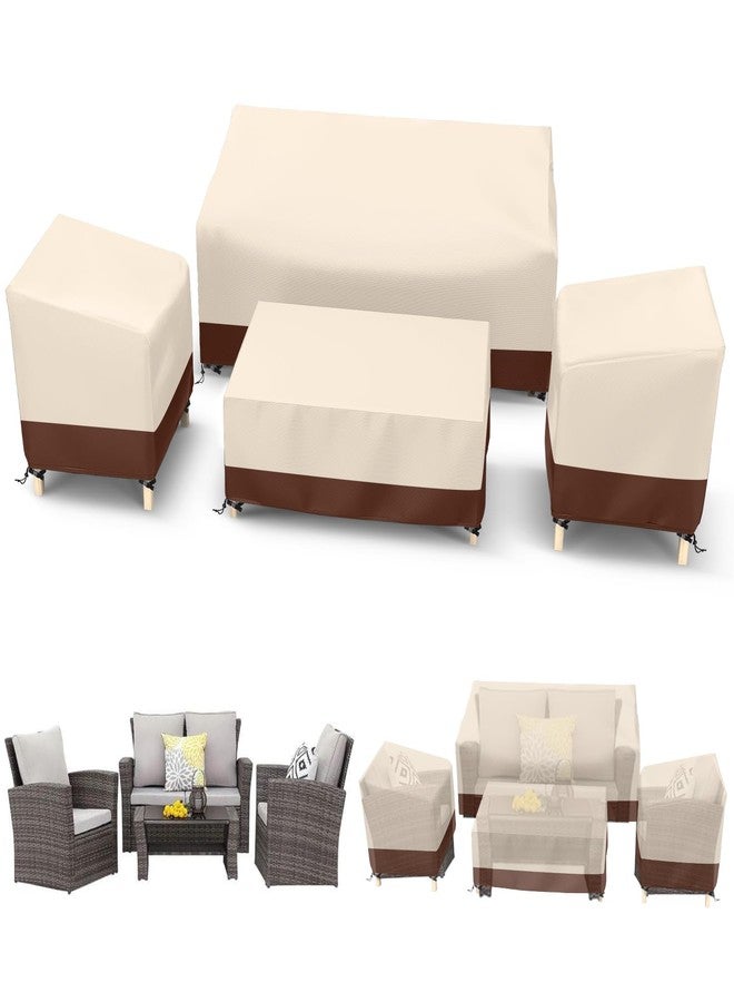 STARTWO Outdoor Furniture Cover Waterproof, Patio Furniture Covers 4 Piece Set, Heavy Duty 600D Patio Furniture Set Cover for Chairs, Couch, Table Coffee, Beige - Image 1