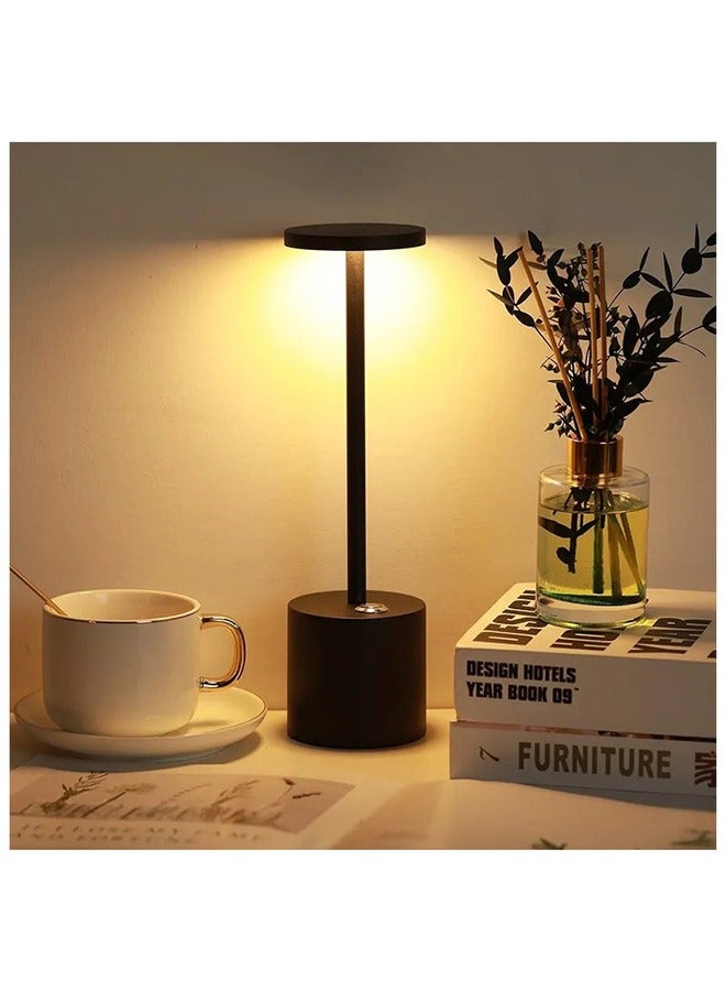 LED Desk Lamp Touch Switch Cordless Desk Lamp USB Battery Rechargeable Black Three Light Colors - Image 2
