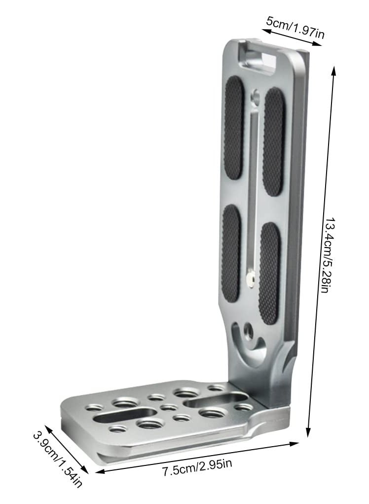 KASTWAVE DSLR Camera L Bracket Quick Release Plate Vertical Horizontal Switching Tripod Quick Release Board Compatible with Canon / Nikon / Sony / DJI / Osmo / Ronin / Zhiyun Stabilizer Tripod Monopod (Grey) - Image 4