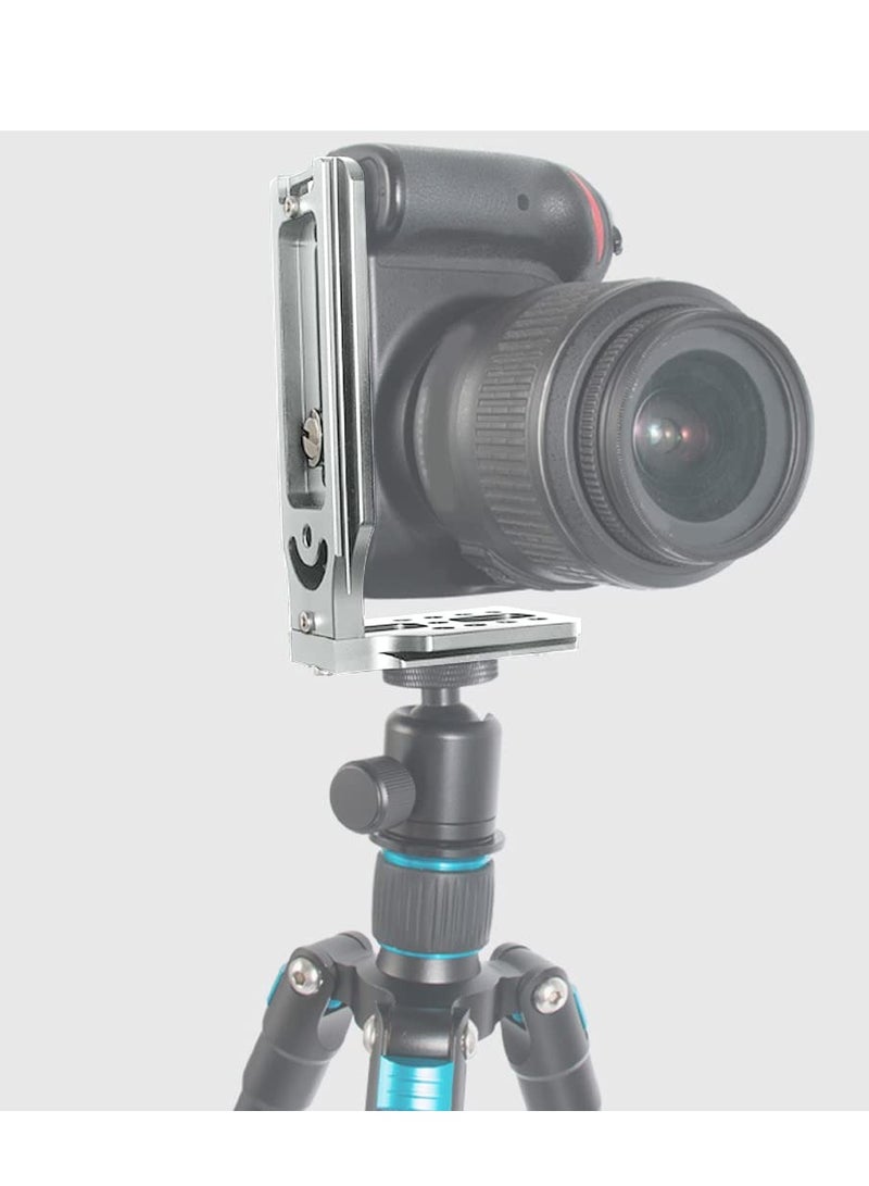 KASTWAVE DSLR Camera L Bracket Quick Release Plate Vertical Horizontal Switching Tripod Quick Release Board Compatible with Canon / Nikon / Sony / DJI / Osmo / Ronin / Zhiyun Stabilizer Tripod Monopod (Grey) - Image 2