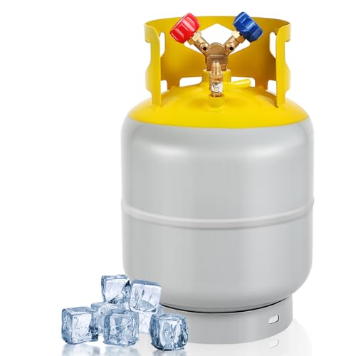 FAHKNS 30 LB Refrigerant Recovery Tank for R12, R22, R134A, R410A Refrigerant with 1/4 SAE Y-Valve Liquid/Vapor Reclaim Tank AC Freon Recovery Tank Refrigerant Recovery Cylinder Tank Reusable - Image 1