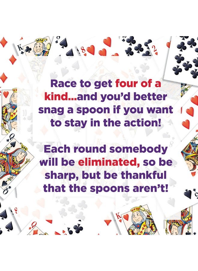 Spoons In A Case, Card Games For Kids - Spoons Game, Deck Of Cards, Fun Family Games For Kids And Adults, Playing Cards, Game Night, Travel Games, 3-6 Multi-Player Card Game, Games For Adults, Ages 7+