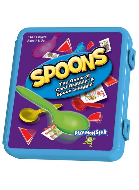 Spoons In A Case, Card Games For Kids - Spoons Game, Deck Of Cards, Fun Family Games For Kids And Adults, Playing Cards, Game Night, Travel Games, 3-6 Multi-Player Card Game, Games For Adults, Ages 7+