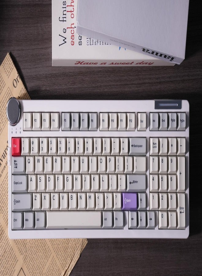 ZORNHER ZH980 Pro Wireless Mechanical Keyboard,95% White Gaming Keyboard,Full Size Gaming Keyboard with Number Pad,Creamy Keyboard,Double Shot Keycaps,Creamy Sounding Linear Switches,Hot-Swappable - Image 3