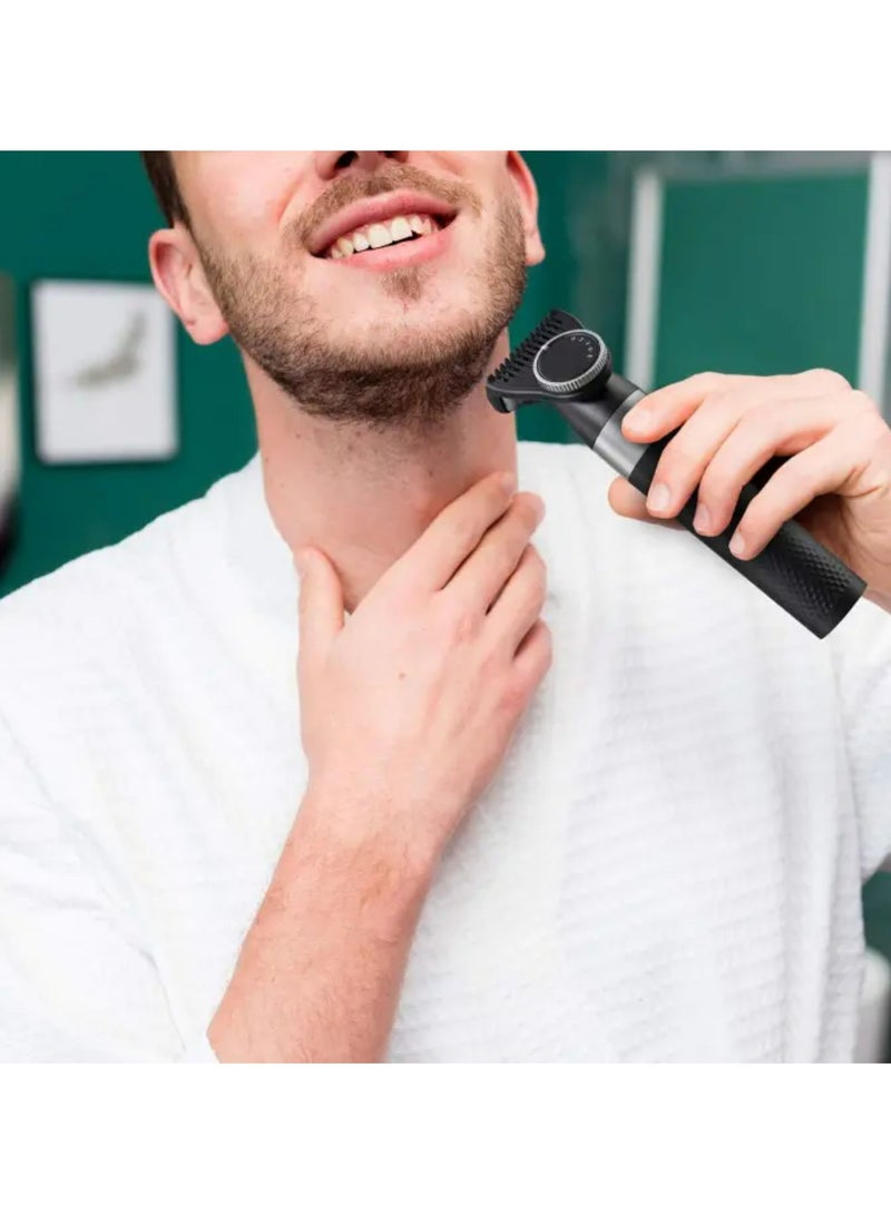 porodo Lifestyle Dual Blade Beard Trimmer with 600mAh Battery Capacity, 90 Minutes Working Time, 130 Minutes Charging Time, Type-C Charging Port, Adjustable Guide Comb - Black - Image 5