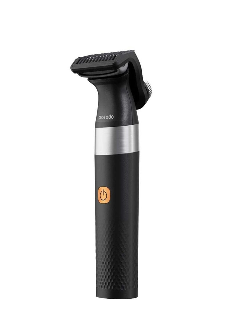 porodo Lifestyle Dual Blade Beard Trimmer with 600mAh Battery Capacity, 90 Minutes Working Time, 130 Minutes Charging Time, Type-C Charging Port, Adjustable Guide Comb - Black - Image 4