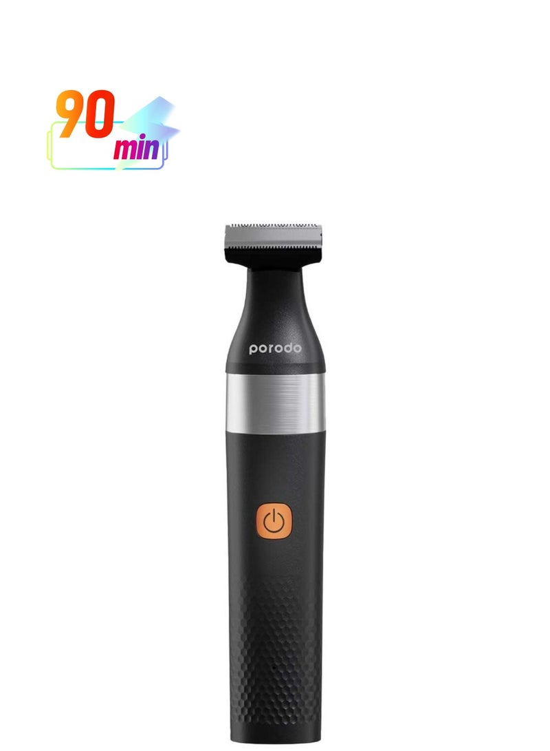 porodo Lifestyle Dual Blade Beard Trimmer with 600mAh Battery Capacity, 90 Minutes Working Time, 130 Minutes Charging Time, Type-C Charging Port, Adjustable Guide Comb - Black - Image 1