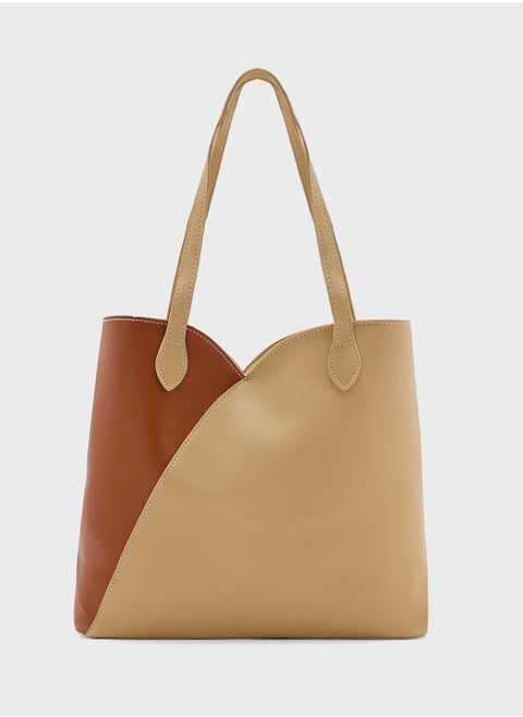 Color Block Tote Bag