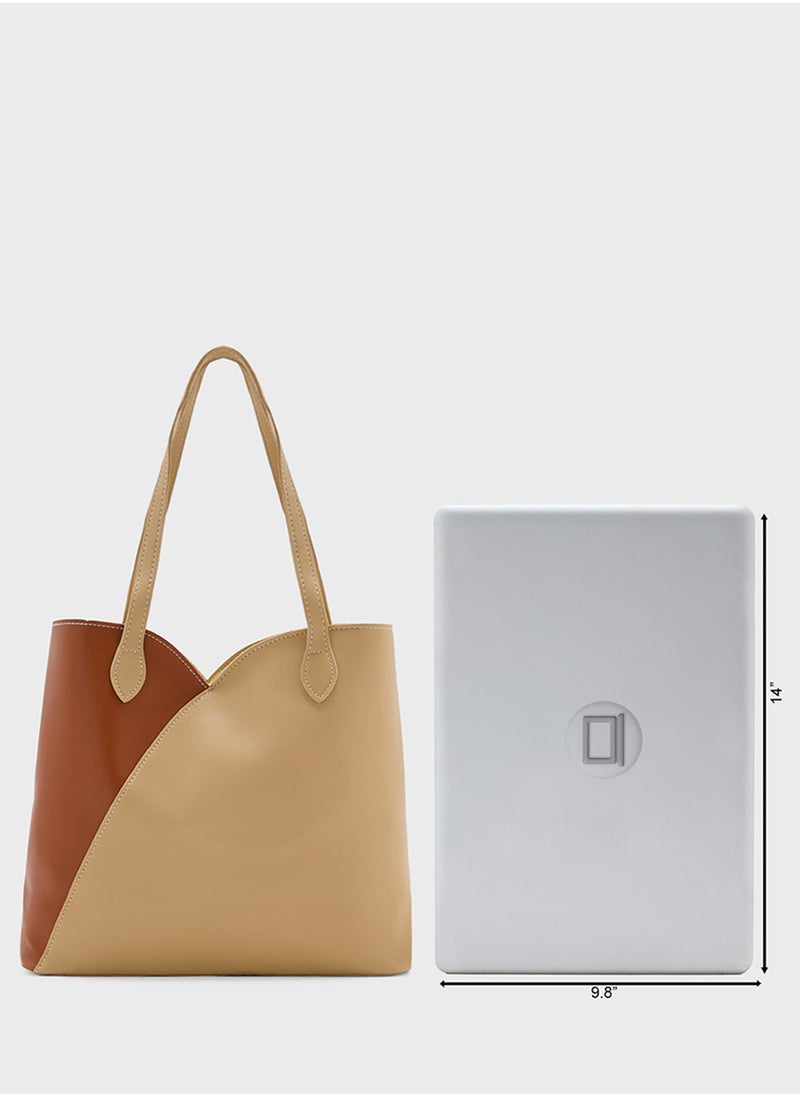 ELLA - Color Block Tote Bag - Image 1