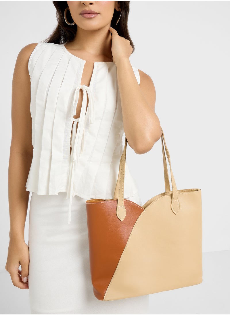 ELLA - Color Block Tote Bag - Image 1