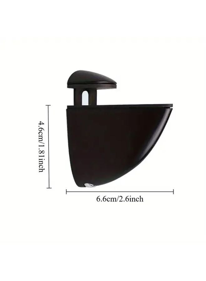 4pcs Black Adjustable Laminate Clips with 16pcs Screws Glass Bracket Wall Mount - Image 3