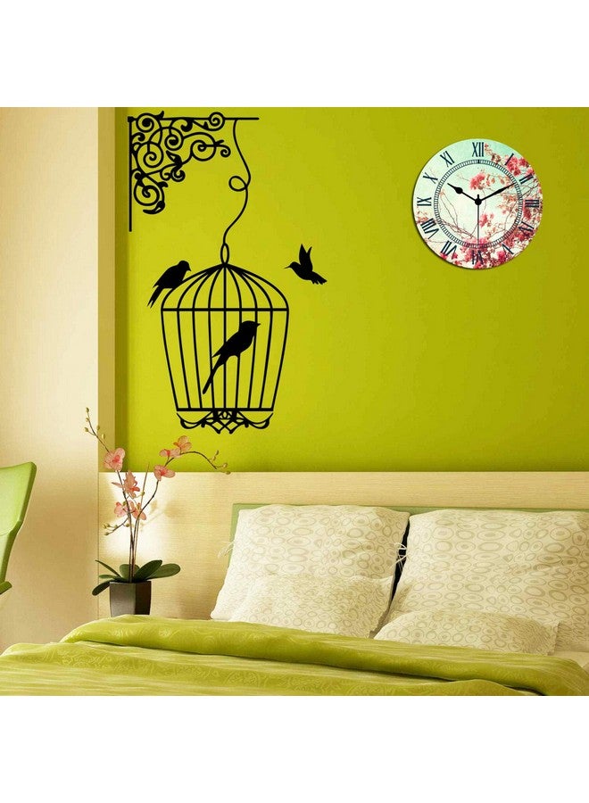 KARTIK™ Beautiful Plate Design Printed Designer Round Wooden Wall Clock Without Glass for Your Home/Living Room/Bedroom/Kitchen and Office (Multicolor, 11X11 inches) - Image 2