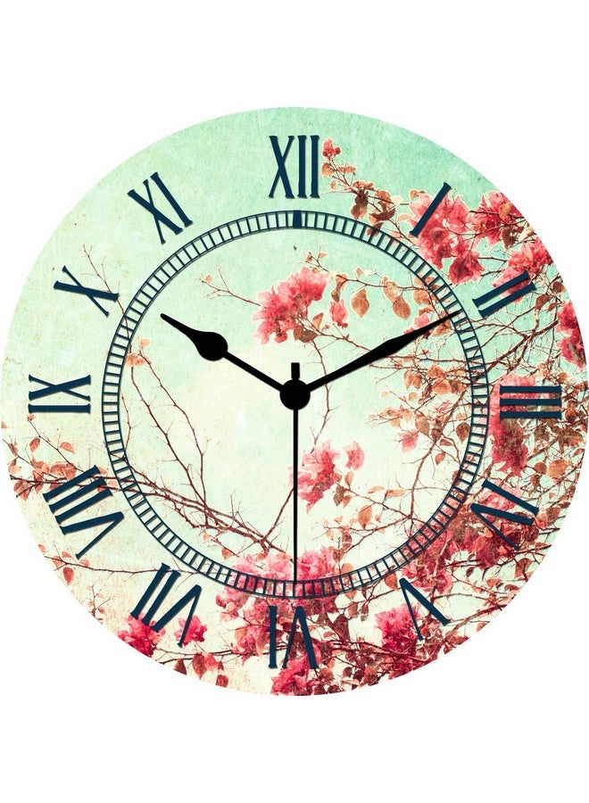 KARTIK™ Beautiful Plate Design Printed Designer Round Wooden Wall Clock Without Glass for Your Home/Living Room/Bedroom/Kitchen and Office (Multicolor, 11X11 inches) - Image 1