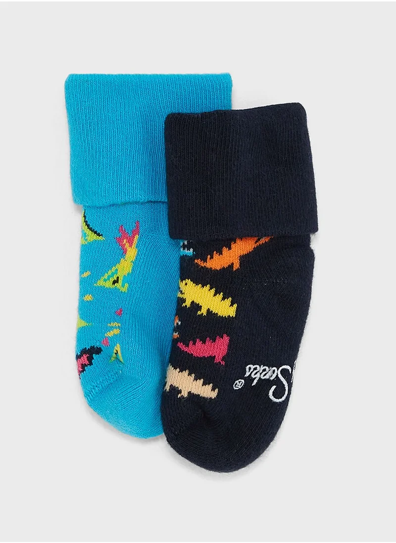 Happy Socks Kids 2 Pack Danger Terry Socks