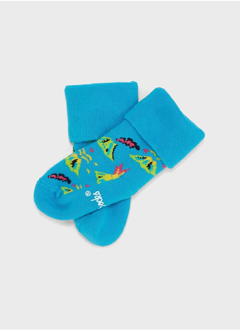 Happy Socks Kids 2 Pack Danger Terry Socks