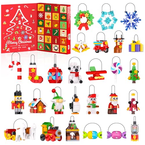 Tenhorses Christmas Advent Calendar 2025 Building Sets 24 Packs Christmas Ornaments Building Kit Christmas TreeSantaReindeer GingerbreadPenguinNutcrackerSnowflakes Xmas Gifts for Party Favor Kids 6 - Image 1