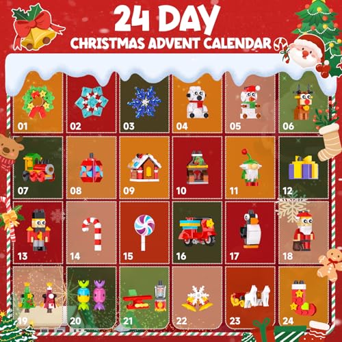 Tenhorses Christmas Advent Calendar 2025 Building Sets 24 Packs Christmas Ornaments Building Kit Christmas TreeSantaReindeer GingerbreadPenguinNutcrackerSnowflakes Xmas Gifts for Party Favor Kids 6 - Image 5