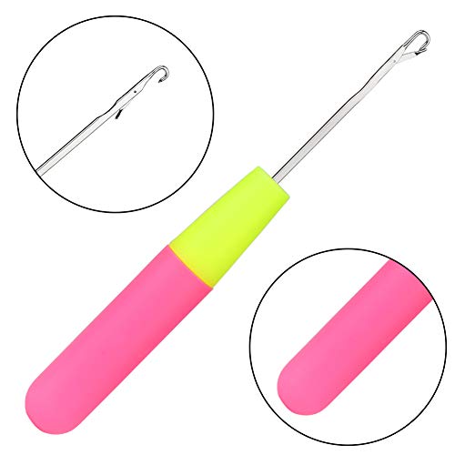 MORFEN 52 Pcs Dreadlock Crochet Hook Set, Crochet Needles for Hair, Hair Knitting Needle Tools Set with Different Sizes Latch Hook, Dreadlocks Hair Ring Dreadlock Accessories for Hair Braiding - Image 3