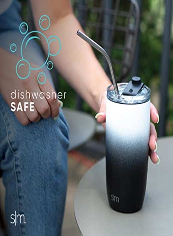 Simple Modern Stainless Steel with Silicone Tipped Reusable Straws | Toxin Free and Waste Reducing Straw for Tumblers and Travel Mugs | Classic Collection | 4 Pack | Assortment - Neutral - Image 2