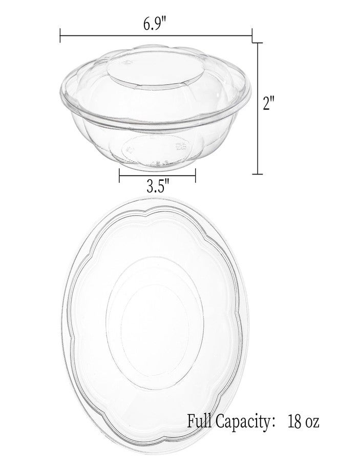 Mezchi 50 Pack Plastic Salad Bowls with Lids, 18 oz Disposable Salad To-Go Container for Lunch, Clear Acai Bowls for Takeout Fruits, Meal Prep, Nuts, Serving, and Mixing - Image 2