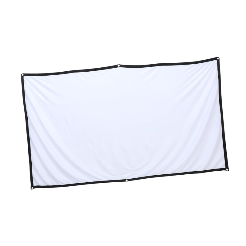 Portable Projection Screen for Outdoor Camping Home Theater Office Black Fabric - Image 2