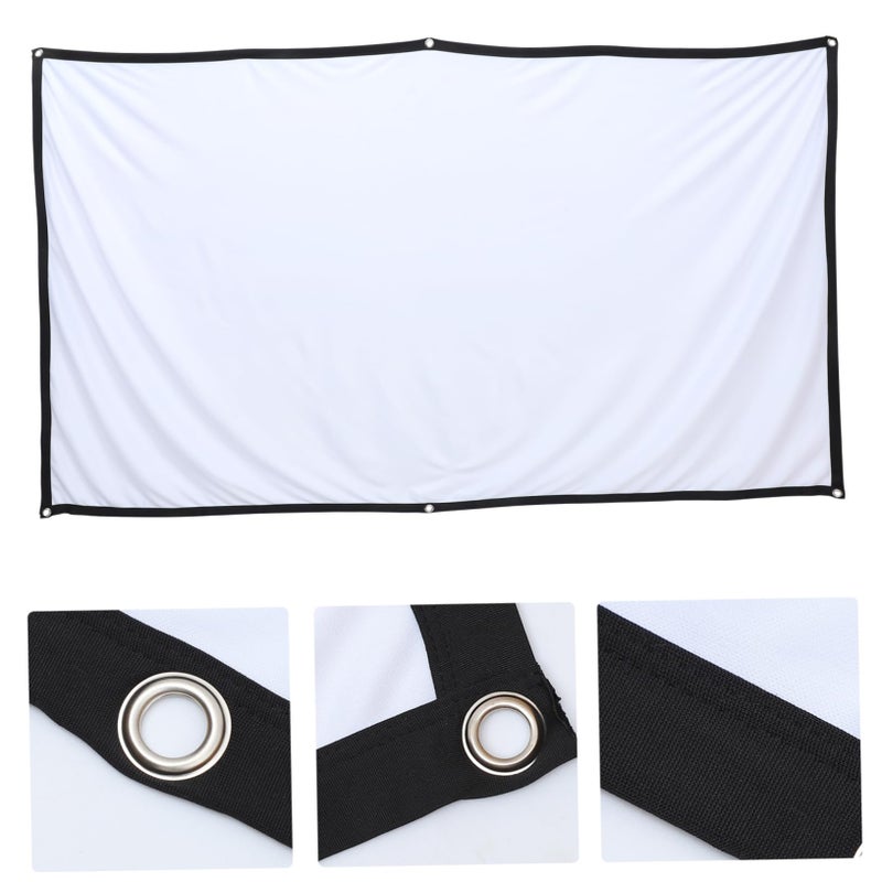 Portable Projection Screen for Outdoor Camping Home Theater Office Black Fabric - Image 4