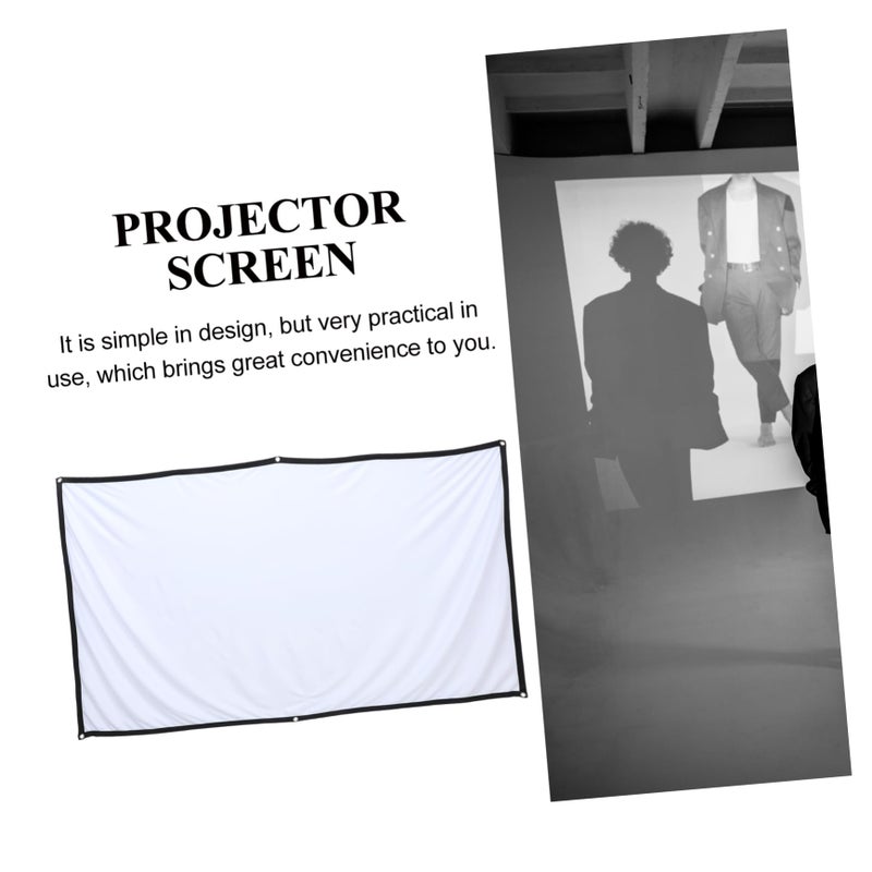 Portable Projection Screen for Outdoor Camping Home Theater Office Black Fabric - Image 5