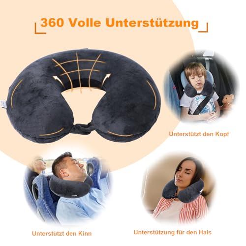 Far win Travel Pillow,100% Pure Memory Foam U Shaped Neck Pillow,Super Lightweight Portable Headrest Great for Airplane, Car,Home,Office,Sleeping Rest (Black) - Image 3