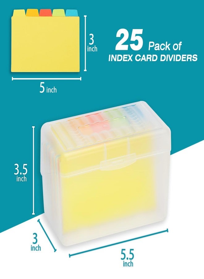 H4D Index Card Holder 3x5 Inches with 25 Poly Dividers, Clear - Image 3