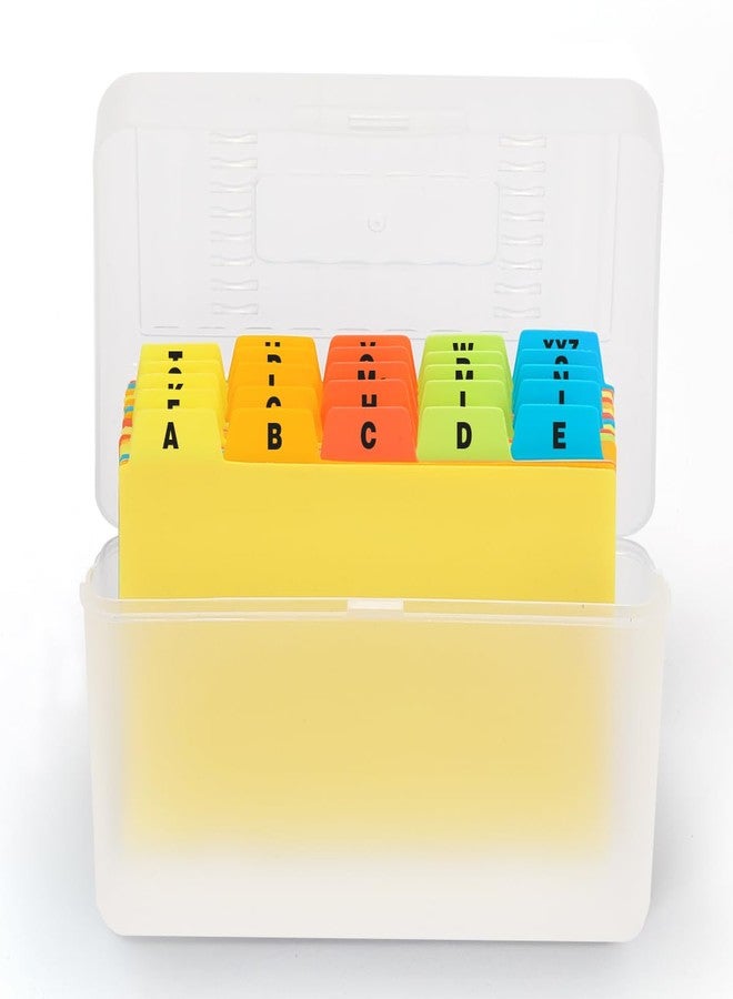 H4D Index Card Holder 3x5 Inches with 25 Poly Dividers, Clear - Image 1