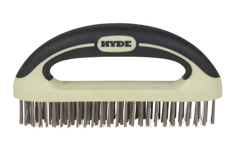 HYDE 46838 MAXXGRIP PRO Wire Brush 8Inch Beige
