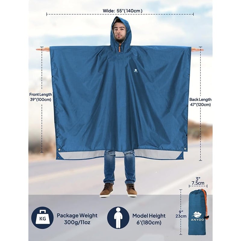Anyoo Unisex Regenjacken Rain Poncho - Image 2