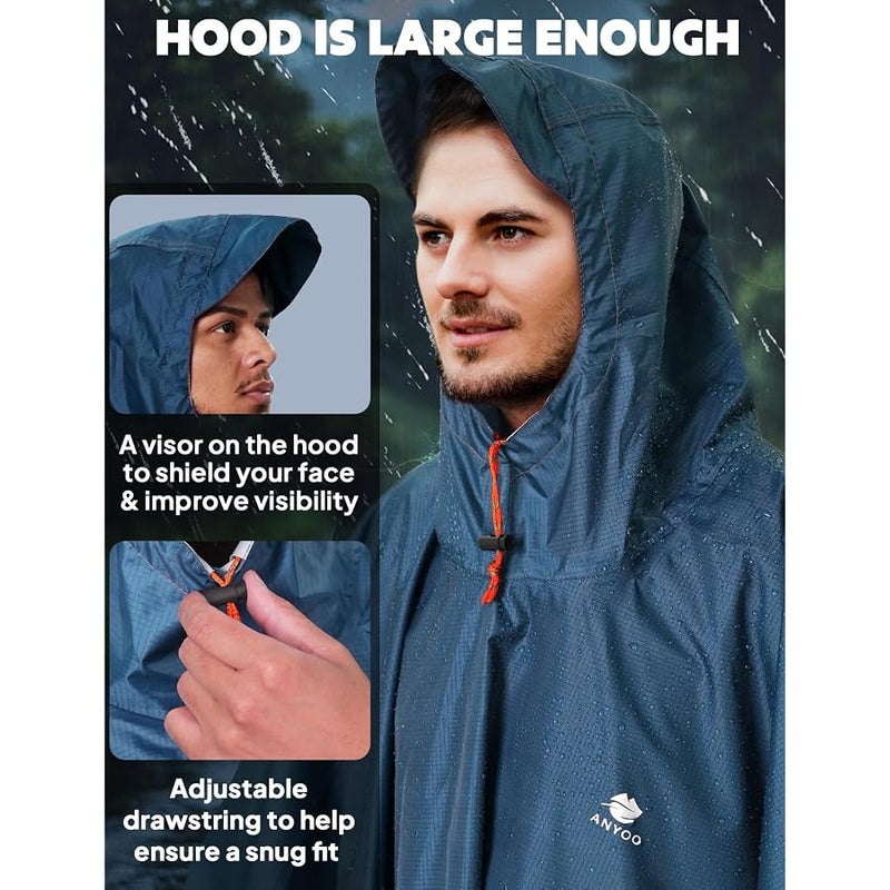 Anyoo Unisex Regenjacken Rain Poncho - Image 4