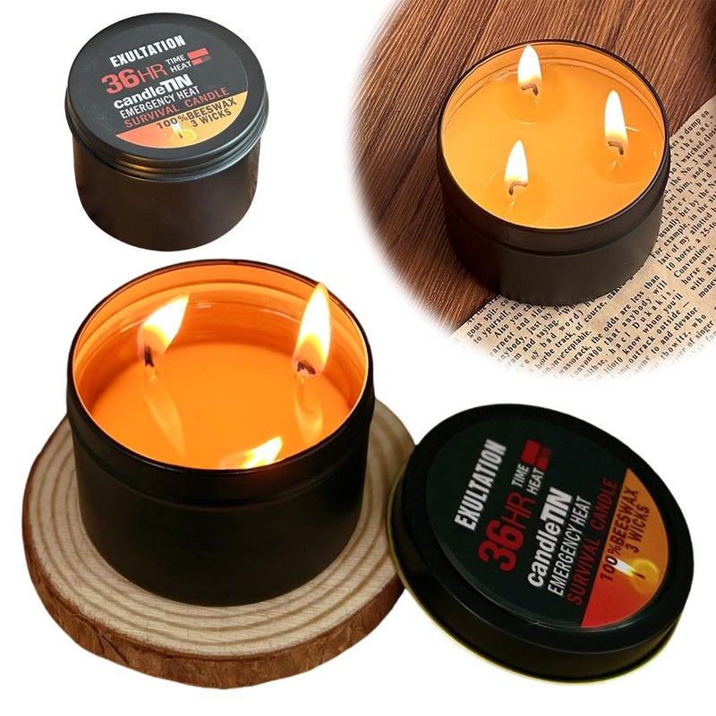 Upgraded 3x Brighter Disaster Prevention Emergency Three-Wick Emergency Candle, Power Outage Survival Light, Picnic and Family Essential - Image 3