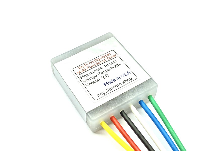 Timers.Shop Timer WiFi 10 AMP 6V 12V 18V 24V TIME ON Off DELAY CONFIGURABLE, Cycling and Optional Trigger - Image 1