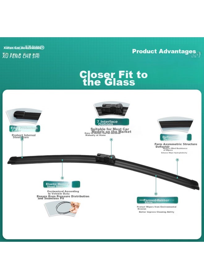 XUFENG Xufeng Car Accessories (xufeng) Changan Cs75 Front And Rear Wiper Blades For 2014- Models, Original - Talled Rear Wipers, Front And Rear Set  - Image 5