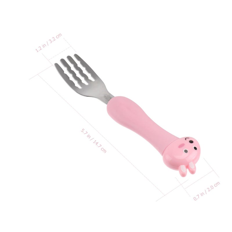 SUPVOX Pink Bunny Cutlery Set With Storage Box Portable Spoon Fork For Kids - Image 3