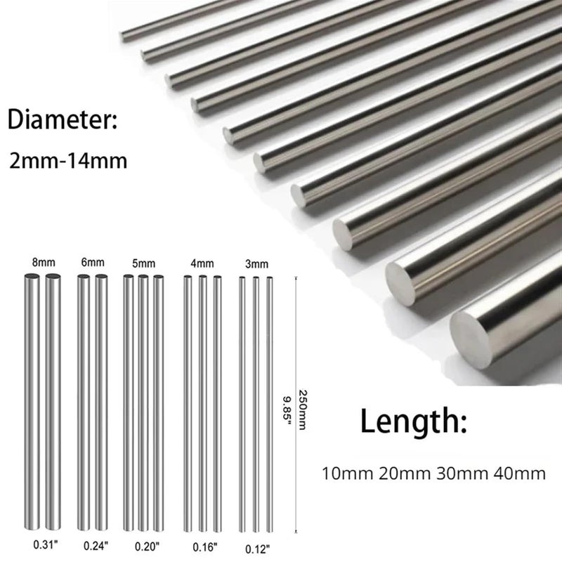 Stainless Steel Solid Shaft Round Rod Lathe Bar Stock 3mm Diameter 30mm Length Pack of 10 - Image 3