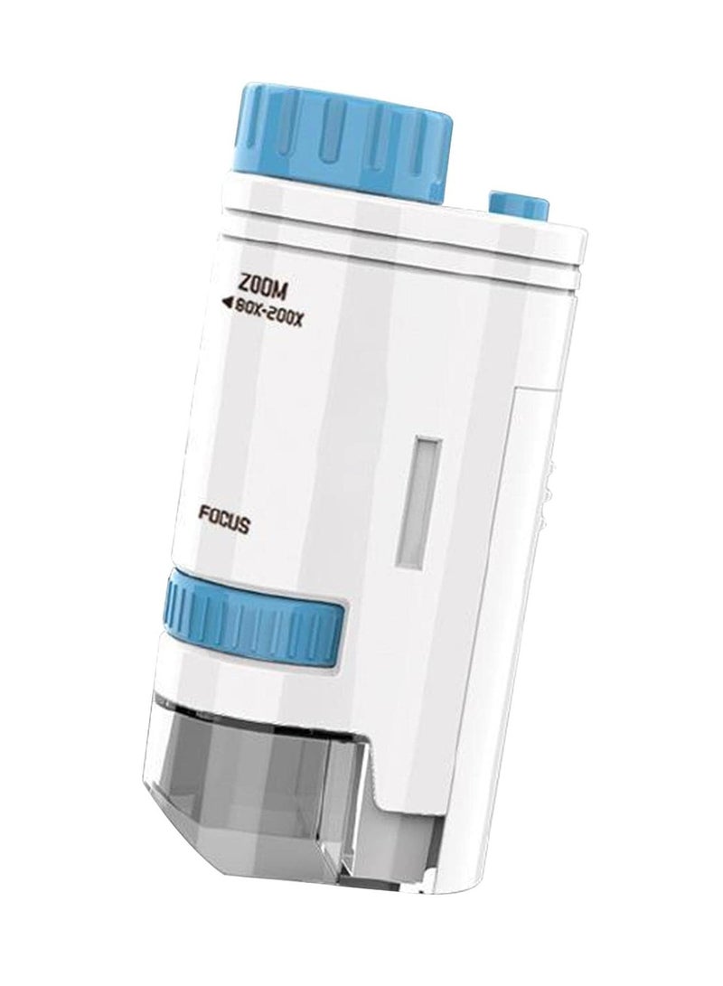 Illumination microscope, 80x-200x zoom mini microscope, portable microscope for children, mini hand magnifying glass with LED illumination for children of science students - Image 1