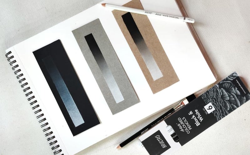 BRUSTRO BRUSTRO Artists Coloured Pencils Black White Set of 6 3 Whites and 3 Blacks Ideal for Students and Adults Color Sketching Shading Drawing Blending Mandala Art School Office Use  - Image 4