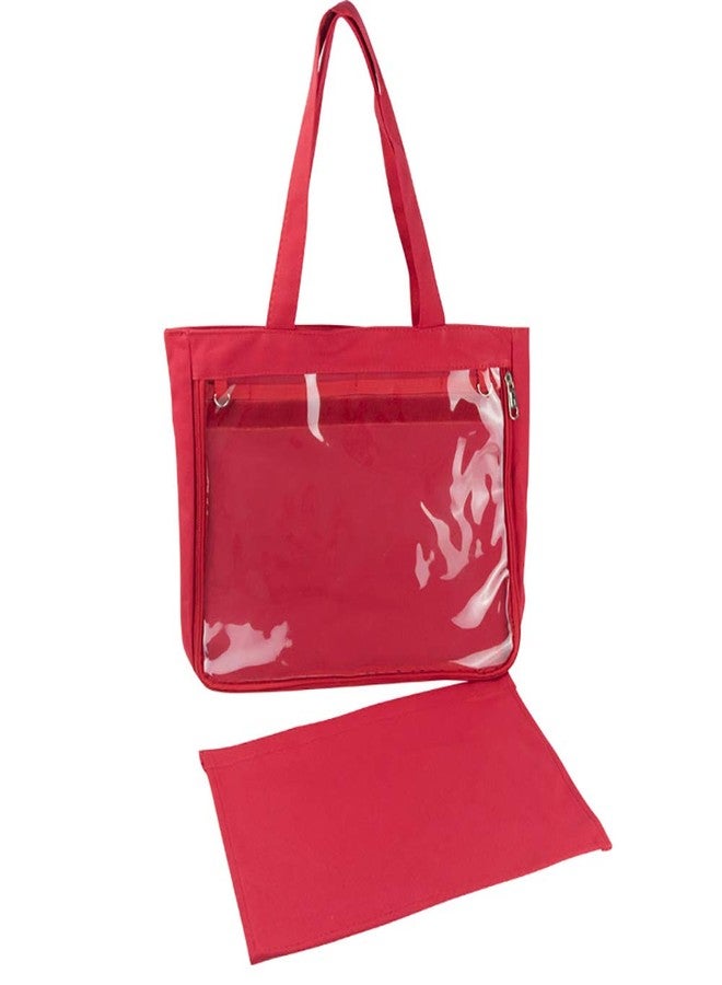 AlwaySky Ita Tote Bag Clear Window for Pins Shoulder Handbag DIY, Cosplay Stachel Red - Image 3
