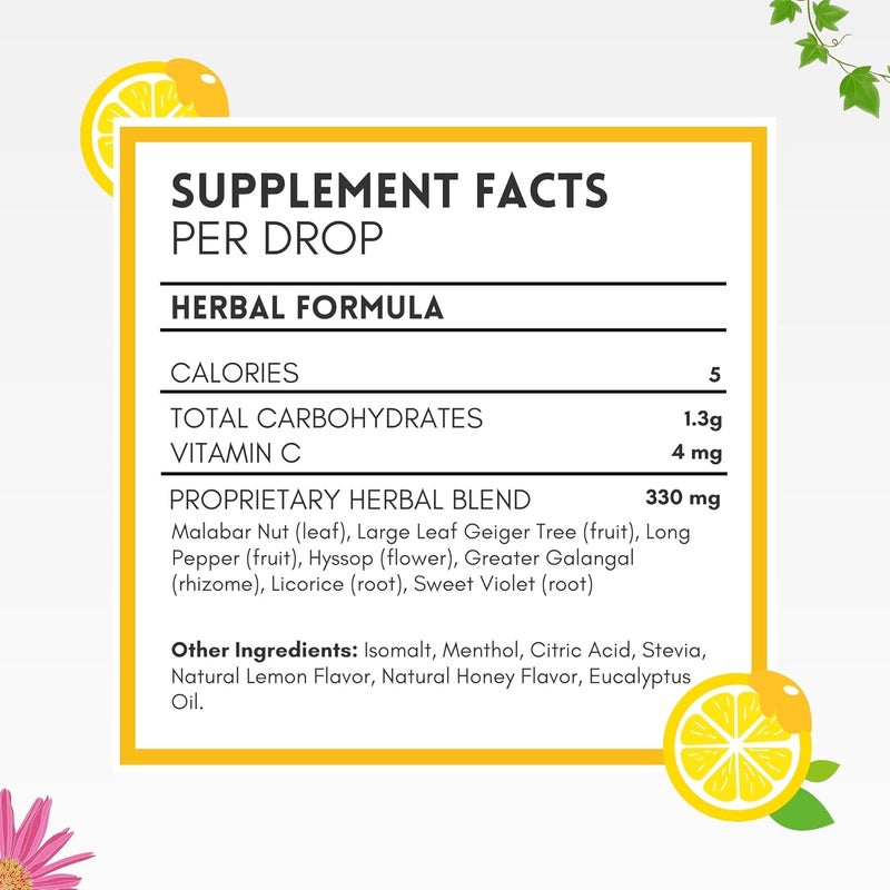 HERBION Naturals Cough Drops SugarFree with Stevia Dietary Supplement Soothes Cough for Adults  Children Over 6 Years 25 Drops Each 18 Count Pack of 1 Honey Lemon - Image 5