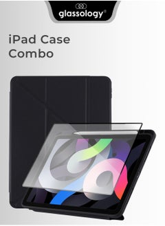 glassology iPad Protective Case Y Fold + Screen Protector for iPad Pro 11 2022 Black : Case Combo with Pencil Holder, Slim Stand Shockproof Tablet Cover, Auto Wake/Sleep with Screen Protector  - Image 1