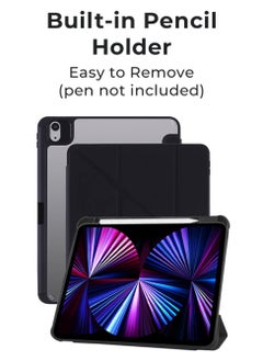 glassology iPad Protective Case Y Fold + Screen Protector for iPad Pro 11 2022 Black : Case Combo with Pencil Holder, Slim Stand Shockproof Tablet Cover, Auto Wake/Sleep with Screen Protector  - Image 3
