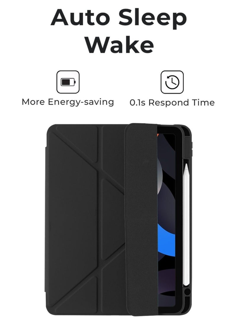 جلاسولوجي iPad Protective Case Y Fold + Screen Protector for iPad Pro 11 2022 Black, Case Combo with Pencil Holder, Slim Stand Shockproof Tablet Cover, Auto Wake, Sleep with Screen Protector - Image 4