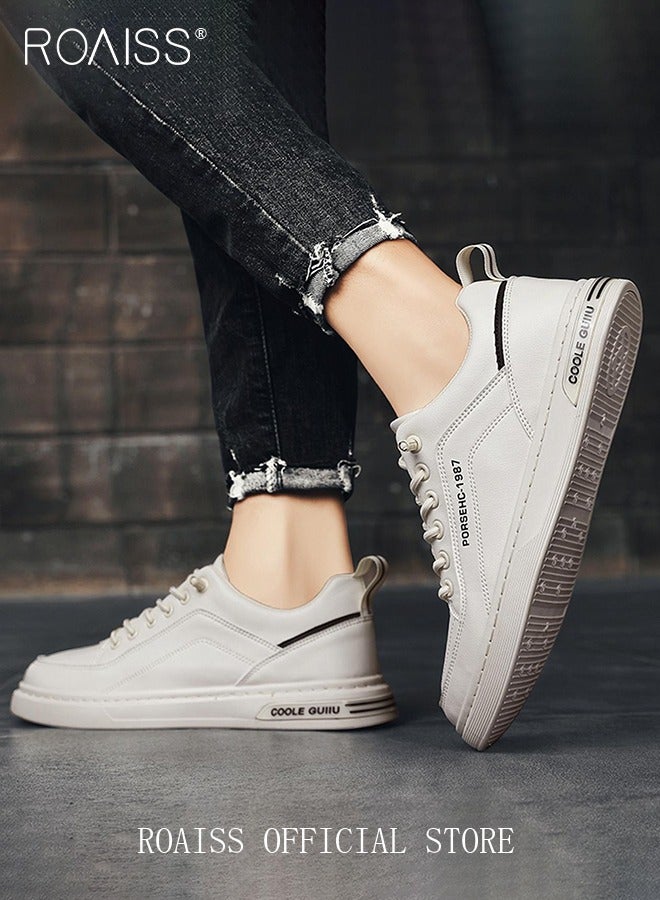 رويس أحذية بدون كعب قشرية كاجوال للرجال متعددة الاستخدامات سهلة الارتداء من الجلد الصلب أحذية رياضية مسطحة ناعمة ومسامية - Image 3